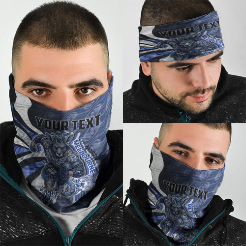 Personalised North Melbourne Kangaroos Neck Gaiter Trippy Psychedelic Abstract Art Mascot Football Fans