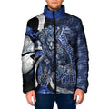 Personalised North Melbourne Kangaroos Padded Jacket Trippy Psychedelic Abstract Art Mascot Football Fans