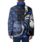 Personalised North Melbourne Kangaroos Padded Jacket Trippy Psychedelic Abstract Art Mascot Football Fans