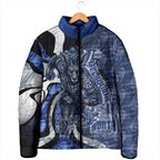 Personalised North Melbourne Kangaroos Padded Jacket Trippy Psychedelic Abstract Art Mascot Football Fans