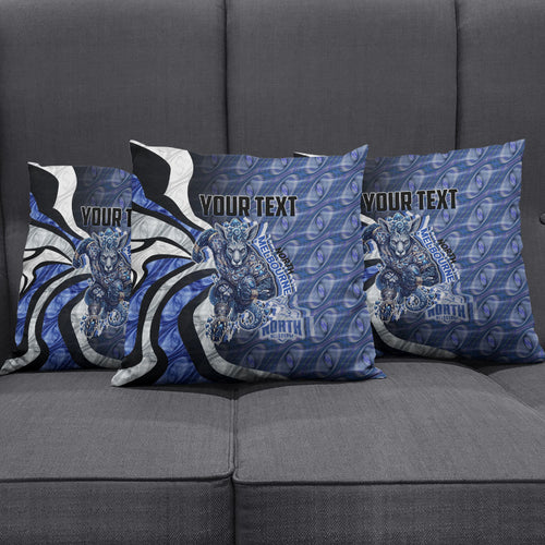 Personalised North Melbourne Kangaroos Pillow Cover Trippy Psychedelic Abstract Art Mascot Football Fans