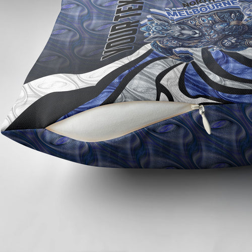 Personalised North Melbourne Kangaroos Pillow Cover Trippy Psychedelic Abstract Art Mascot Football Fans