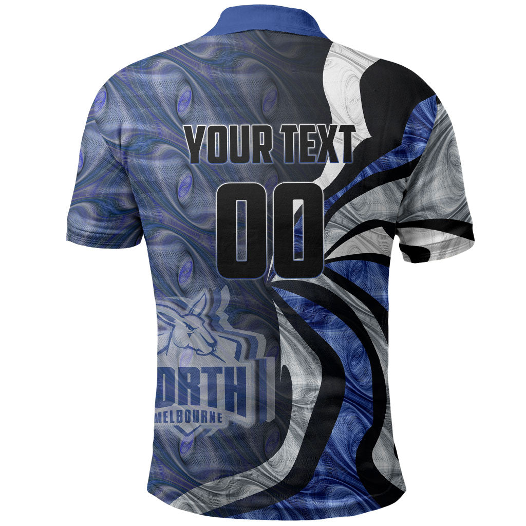 Personalised North Melbourne Kangaroos Polo Shirt Trippy Psychedelic Abstract Art Mascot Football Fans