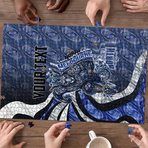 Personalised North Melbourne Kangaroos Puzzle Trippy Psychedelic Abstract Art Mascot Football Fans