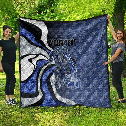 Personalised North Melbourne Kangaroos Quilt Trippy Psychedelic Abstract Art Mascot Football Fans