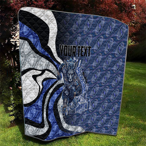 Personalised North Melbourne Kangaroos Quilt Trippy Psychedelic Abstract Art Mascot Football Fans