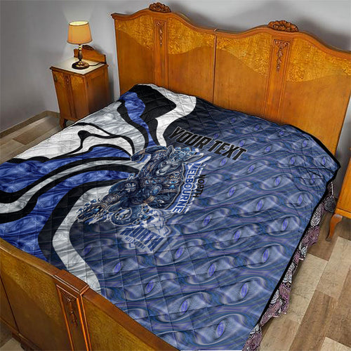 Personalised North Melbourne Kangaroos Quilt Trippy Psychedelic Abstract Art Mascot Football Fans