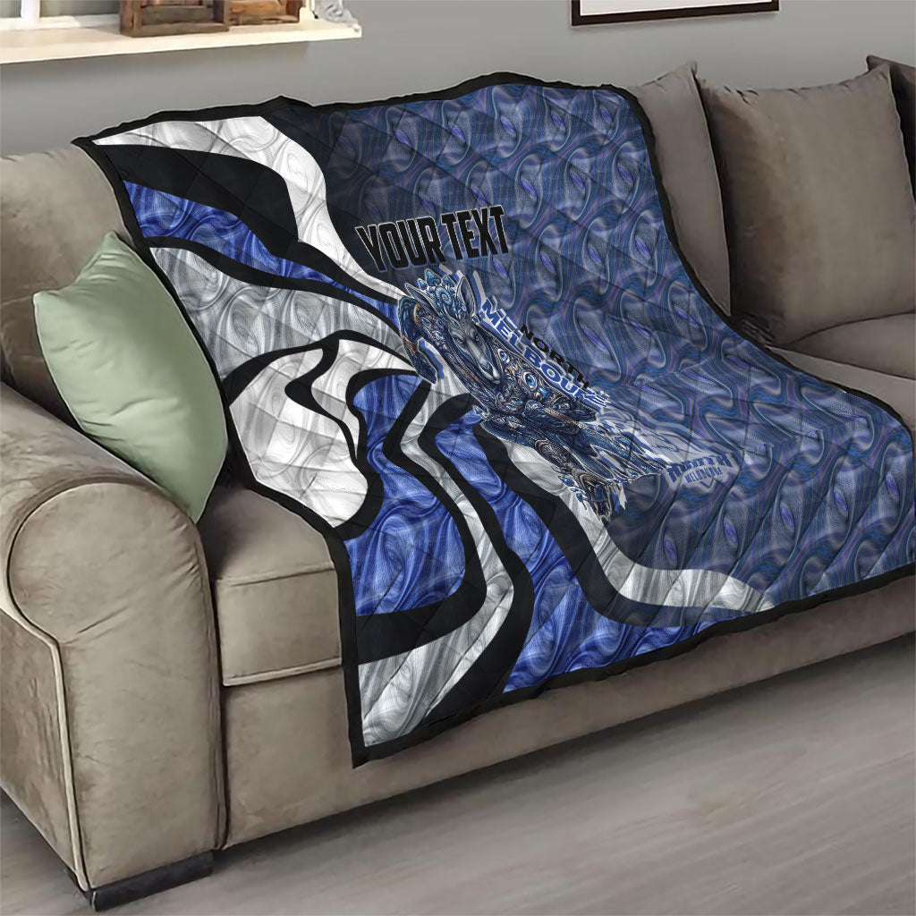 Personalised North Melbourne Kangaroos Quilt Trippy Psychedelic Abstract Art Mascot Football Fans