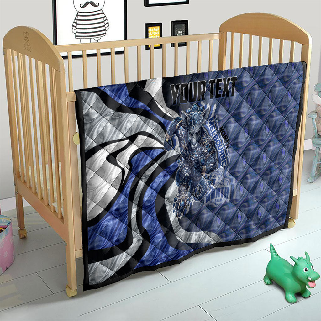 Personalised North Melbourne Kangaroos Quilt Trippy Psychedelic Abstract Art Mascot Football Fans