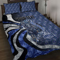 Personalised North Melbourne Kangaroos Quilt Bed Set Trippy Psychedelic Abstract Art Mascot Football Fans