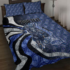 Personalised North Melbourne Kangaroos Quilt Bed Set Trippy Psychedelic Abstract Art Mascot Football Fans