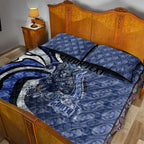 Personalised North Melbourne Kangaroos Quilt Bed Set Trippy Psychedelic Abstract Art Mascot Football Fans