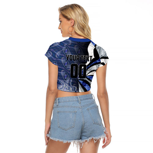 Personalised North Melbourne Kangaroos Raglan Cropped T Shirt Trippy Psychedelic Abstract Art Mascot Football Fans