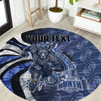 Personalised North Melbourne Kangaroos Round Carpet Trippy Psychedelic Abstract Art Mascot Football Fans