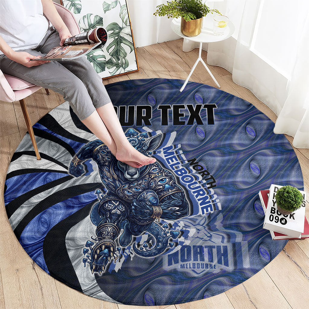 Personalised North Melbourne Kangaroos Round Carpet Trippy Psychedelic Abstract Art Mascot Football Fans