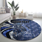 Personalised North Melbourne Kangaroos Round Carpet Trippy Psychedelic Abstract Art Mascot Football Fans