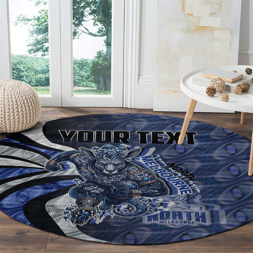 Personalised North Melbourne Kangaroos Round Carpet Trippy Psychedelic Abstract Art Mascot Football Fans