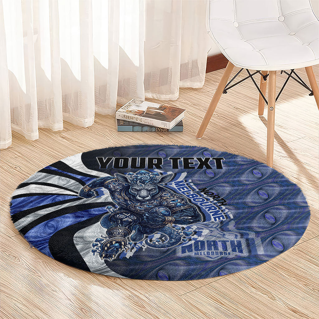 Personalised North Melbourne Kangaroos Round Carpet Trippy Psychedelic Abstract Art Mascot Football Fans