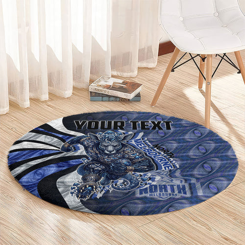 Personalised North Melbourne Kangaroos Round Carpet Trippy Psychedelic Abstract Art Mascot Football Fans