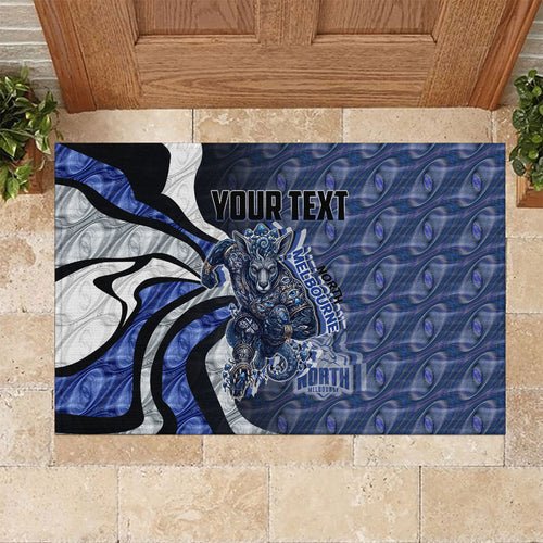 Personalised North Melbourne Kangaroos Rubber Doormat Trippy Psychedelic Abstract Art Mascot Football Fans