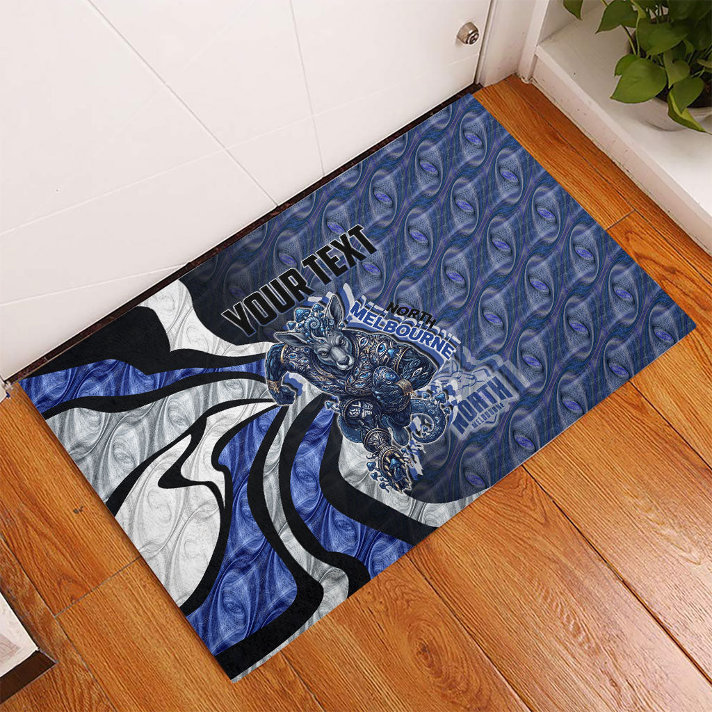 Personalised North Melbourne Kangaroos Rubber Doormat Trippy Psychedelic Abstract Art Mascot Football Fans
