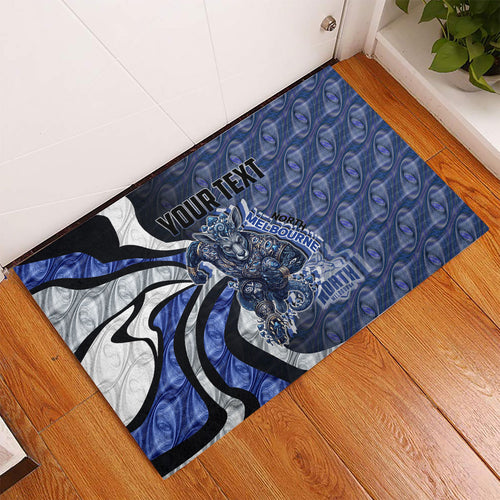 Personalised North Melbourne Kangaroos Rubber Doormat Trippy Psychedelic Abstract Art Mascot Football Fans