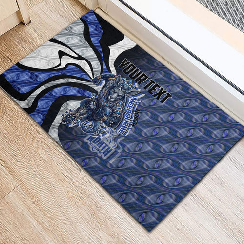 Personalised North Melbourne Kangaroos Rubber Doormat Trippy Psychedelic Abstract Art Mascot Football Fans
