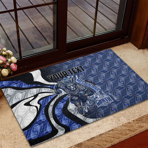Personalised North Melbourne Kangaroos Rubber Doormat Trippy Psychedelic Abstract Art Mascot Football Fans