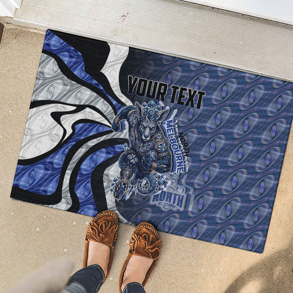 Personalised North Melbourne Kangaroos Rubber Doormat Trippy Psychedelic Abstract Art Mascot Football Fans