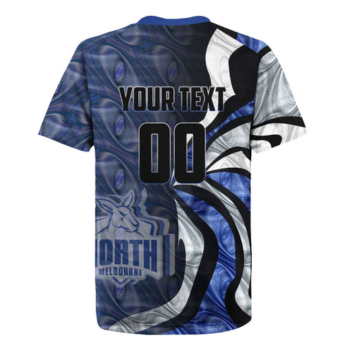 Personalised North Melbourne Kangaroos Rugby Jersey Trippy Psychedelic Abstract Art Mascot Football Fans