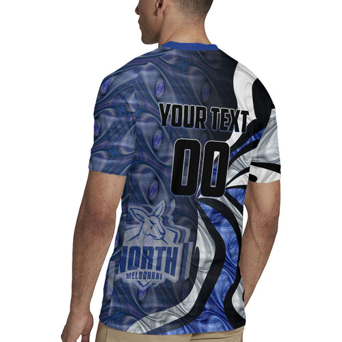 Personalised North Melbourne Kangaroos Rugby Jersey Trippy Psychedelic Abstract Art Mascot Football Fans