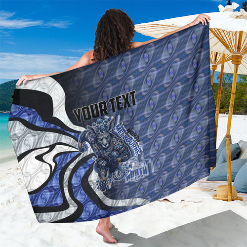 Personalised North Melbourne Kangaroos Sarong Trippy Psychedelic Abstract Art Mascot Football Fans