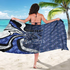 Personalised North Melbourne Kangaroos Sarong Trippy Psychedelic Abstract Art Mascot Football Fans
