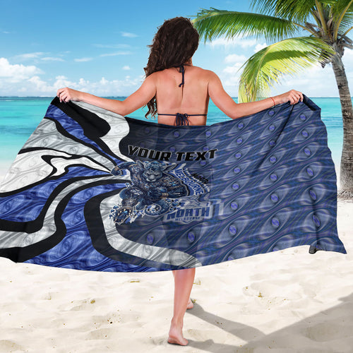 Personalised North Melbourne Kangaroos Sarong Trippy Psychedelic Abstract Art Mascot Football Fans