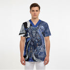 Personalised North Melbourne Kangaroos Scrub Top Trippy Psychedelic Abstract Art Mascot Football Fans