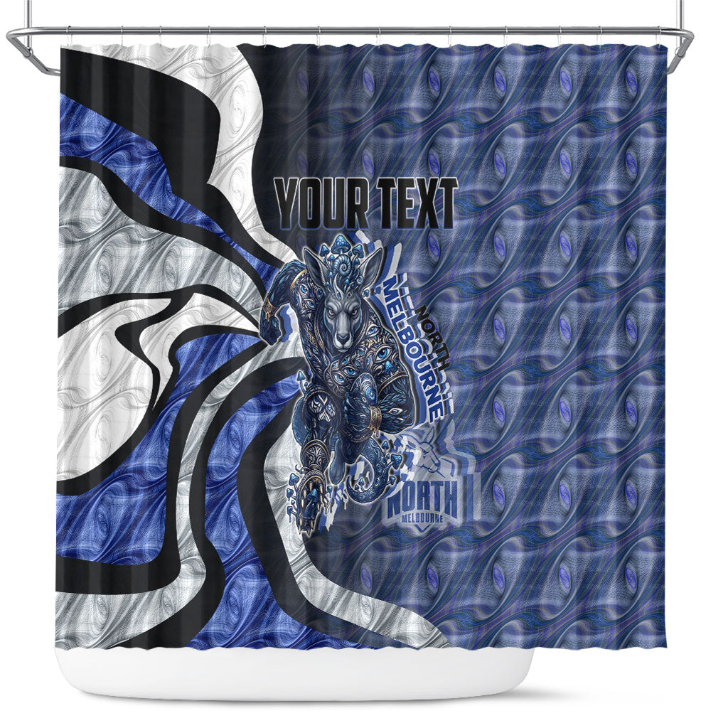 Personalised North Melbourne Kangaroos Shower Curtain Trippy Psychedelic Abstract Art Mascot Football Fans