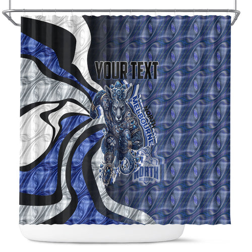 Personalised North Melbourne Kangaroos Shower Curtain Trippy Psychedelic Abstract Art Mascot Football Fans