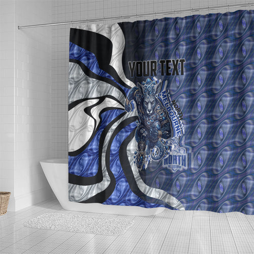 Personalised North Melbourne Kangaroos Shower Curtain Trippy Psychedelic Abstract Art Mascot Football Fans