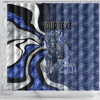 Personalised North Melbourne Kangaroos Shower Curtain Trippy Psychedelic Abstract Art Mascot Football Fans