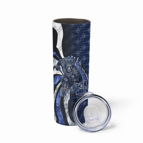 Personalised North Melbourne Kangaroos Skinny Tumbler Trippy Psychedelic Abstract Art Mascot Football Fans