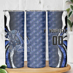 Personalised North Melbourne Kangaroos Skinny Tumbler Trippy Psychedelic Abstract Art Mascot Football Fans