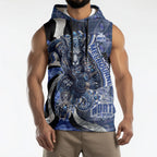 Personalised North Melbourne Kangaroos Sleeveless Hoodie Trippy Psychedelic Abstract Art Mascot Football Fans