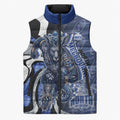 Personalised North Melbourne Kangaroos Sleeveless Puffer Jacket Trippy Psychedelic Abstract Art Mascot Football Fans