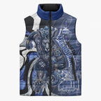 Personalised North Melbourne Kangaroos Sleeveless Puffer Jacket Trippy Psychedelic Abstract Art Mascot Football Fans