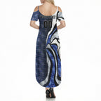 Personalised North Melbourne Kangaroos Summer Maxi Dress Trippy Psychedelic Abstract Art Mascot Football Fans