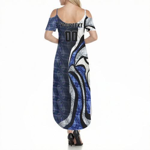 Personalised North Melbourne Kangaroos Summer Maxi Dress Trippy Psychedelic Abstract Art Mascot Football Fans