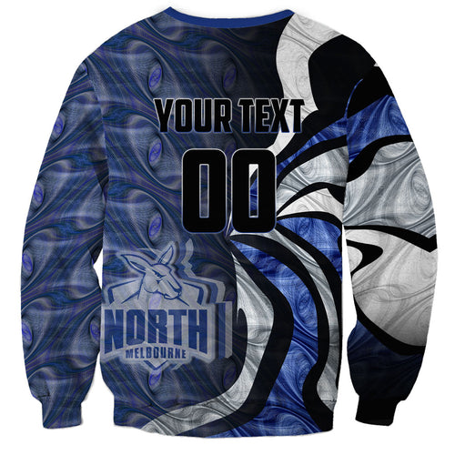 Personalised North Melbourne Kangaroos Sweatshirt Trippy Psychedelic Abstract Art Mascot Football Fans