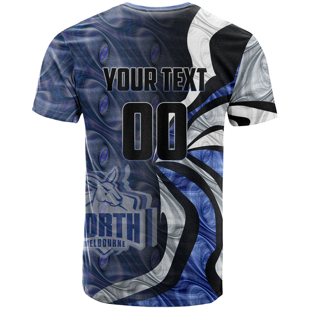 Personalised North Melbourne Kangaroos T Shirt Trippy Psychedelic Abstract Art Mascot Football Fans