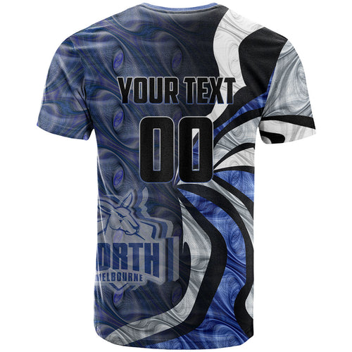 Personalised North Melbourne Kangaroos T Shirt Trippy Psychedelic Abstract Art Mascot Football Fans
