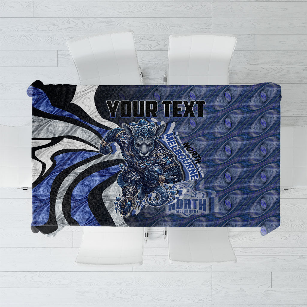 Personalised North Melbourne Kangaroos Tablecloth Trippy Psychedelic Abstract Art Mascot Football Fans
